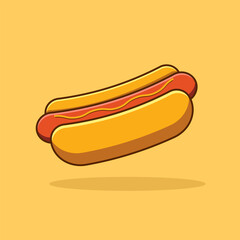Free vector hotdog food cartoon vector icon illustration food icon concept isolated 