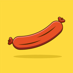 Free vector sausage food cartoon vector icon illustration food icon concept isolated 