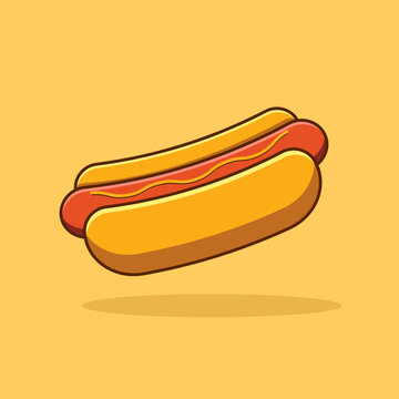 Free vector hotdog food cartoon vector icon illustration food icon concept isolated 