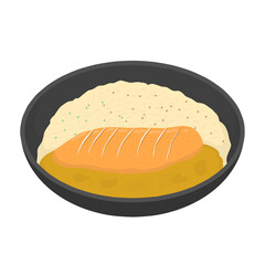 Japanese curry chicken katsu illustration
