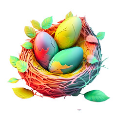 easter eggs in basket