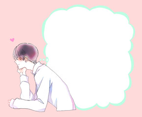 考える男性　恋　吹き出し