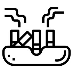 ashtray line icon style