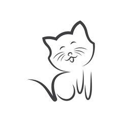 Cat logo illustration icon