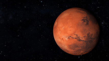 Obraz na płótnie Canvas Red planet Mars in outer space