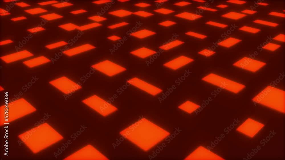 Poster bright red 3d boxes shuffle - geometrical abstract background - loop video