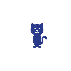 cute purple cat logo cat silhouette symbol
