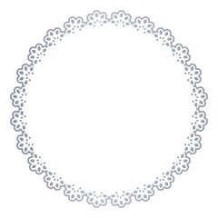 銀色風の線だけの円形レースのフレーム素材