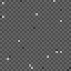 Abstract seamless pattern of grayscale rectangles in a pixel art style