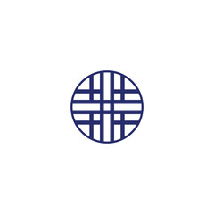 rounded corner logo with maze element vector circular abstract logo design © irasnarob