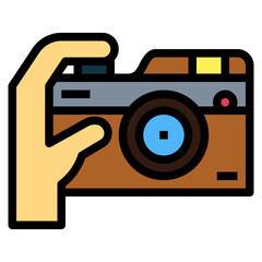 camera filled outline icon style