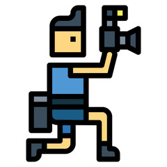 photographer filled outline icon style