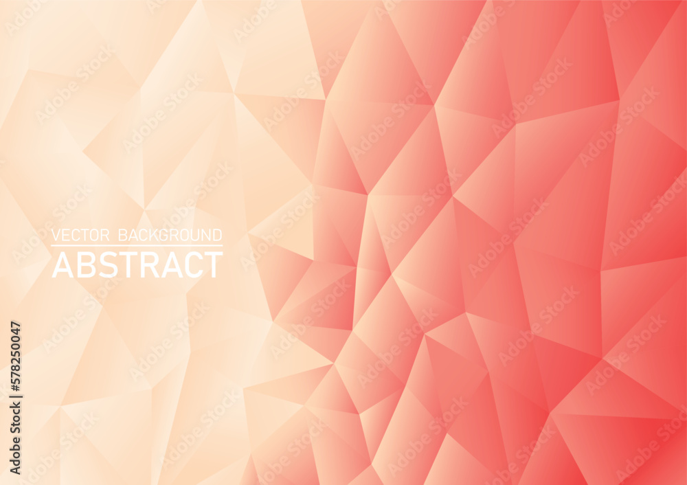 Poster abstract polygon background red and orange color gradient and text space, geometric template for web