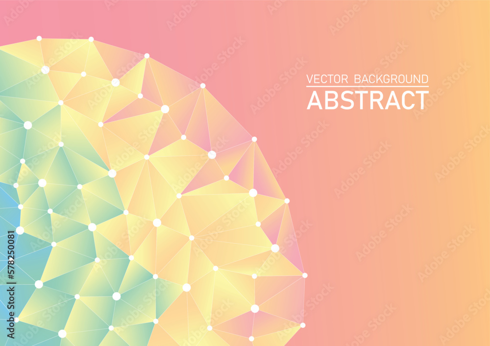 Aufkleber abstract polygon background rainbow gradient color and text space, geometric template for website, w