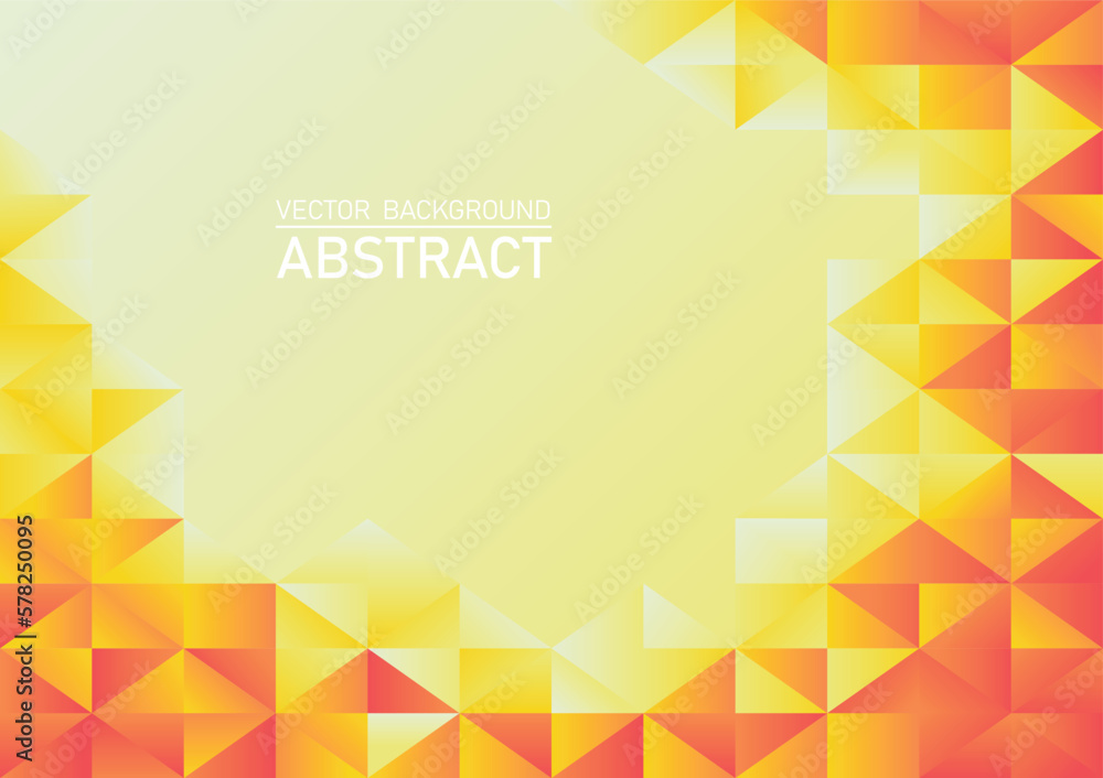 Poster abstract polygon background orange gradient color and text space, geometric template for website, wa