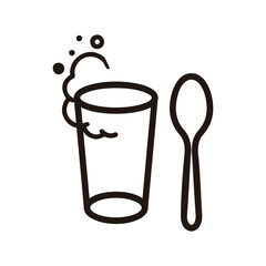 glass and spoon icon vector design