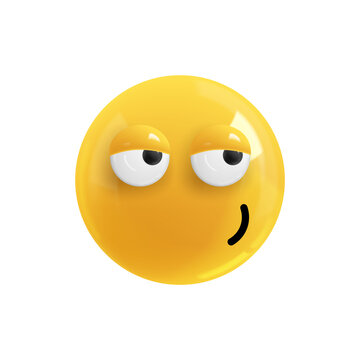 Emoji face has nothing to do with it. Realistic 3d design. Emoticon yellow glossy color. Icon in plastic cartoon style isolated on white background. Png
