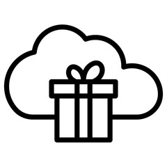 box gift cloud computing icon