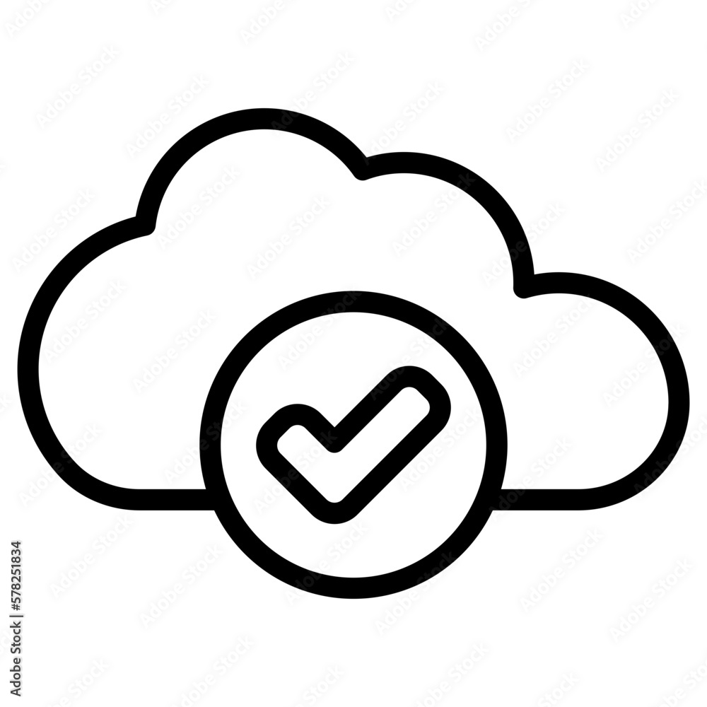 Poster check cloud computing icon