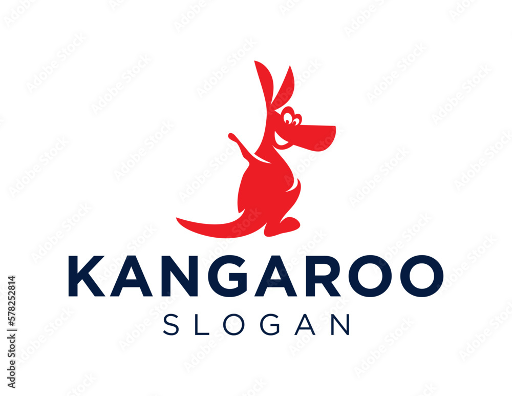 Poster logo design about kangaroo on a white background. created using the coreldraw application.