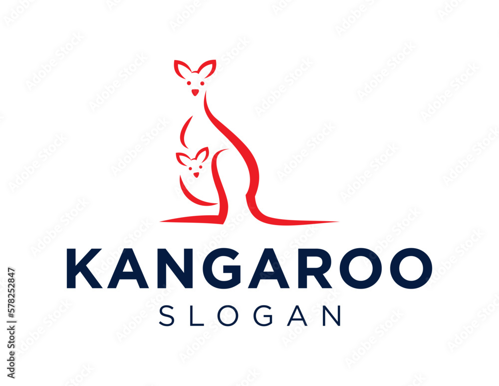 Poster logo design about kangaroo on a white background. created using the coreldraw application.
