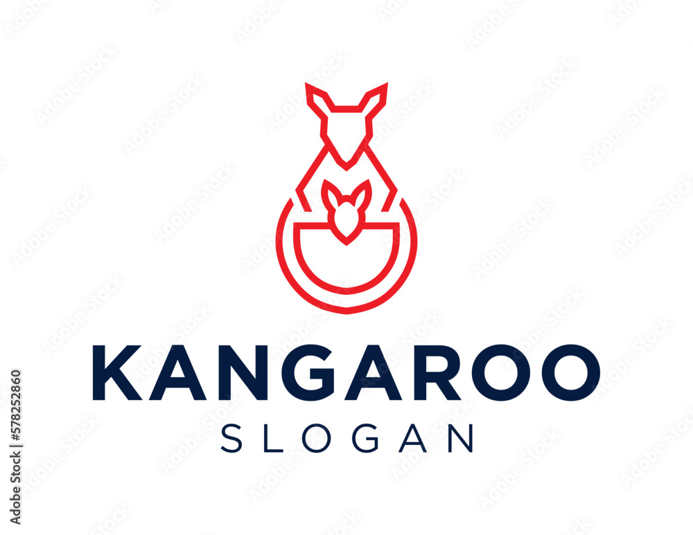 Poster logo design about kangaroo on a white background. created using the coreldraw application.