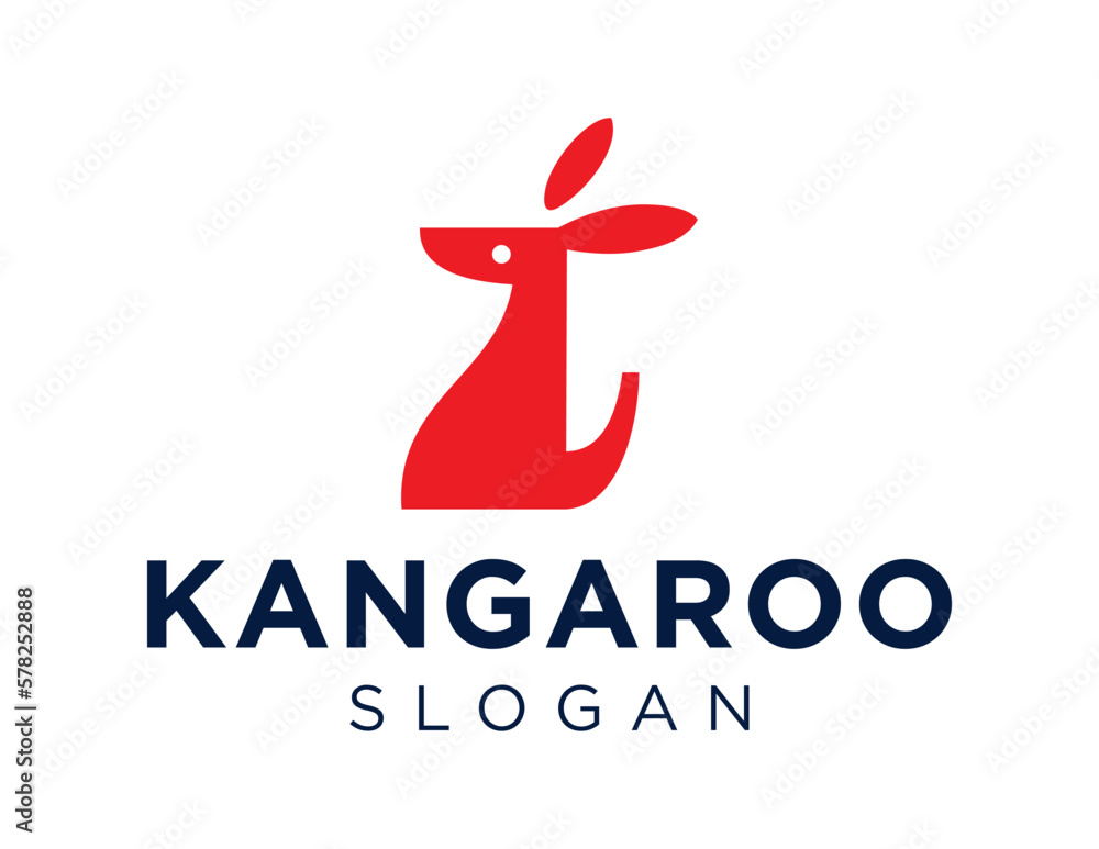 Poster logo design about kangaroo on a white background. created using the coreldraw application.