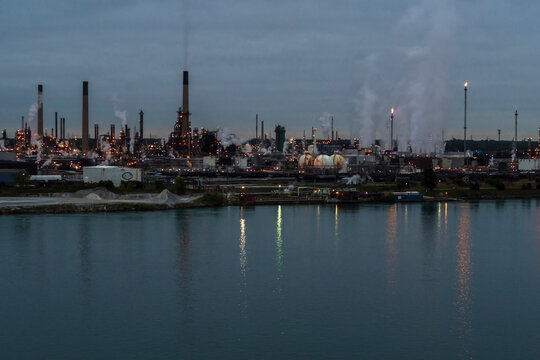 Oil Refinery, St. Clair River, Sarnia, Ontario, Canada