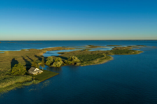 House near Anchor Bay, St. Clair River Estuary, Michigan