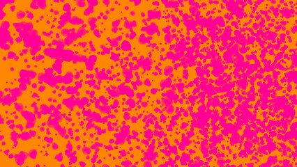 Neon pink and orange with spatter brush color gradient background.