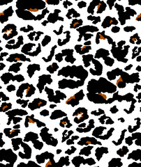 Hand Drawing Abstract Three Colors Furry Cheetah Leopard Leather Animal Skin Geometric Shapes Repeating Vector Pattern Isolated Background