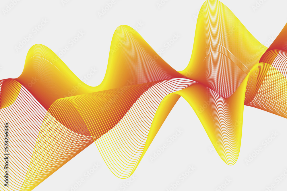 Poster abstract gold gradient wave on blue gradient background suitable for landing page and desktop backgr
