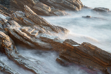 waterfall and rocks