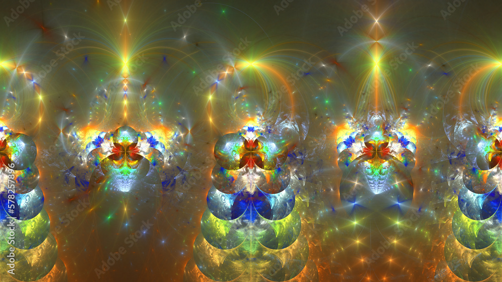 Aufkleber digital fractal art computer generated 3d rendered graphics, abstract shapes and forms, beautiful fr
