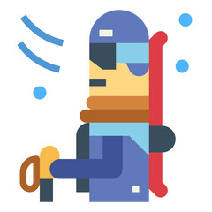 hiker flat icon style