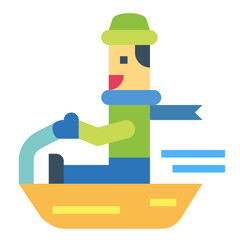 sledging flat icon style