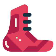 snowboard shoes flat icon style