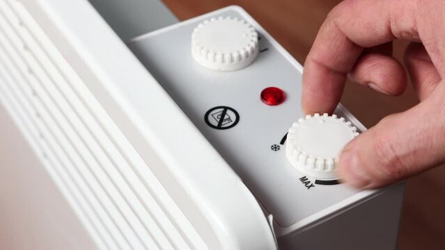 Switch off thermostat dial of convector radiator heater for control temperature.
