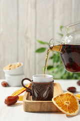 Concept of traditional turkish brewed hot drink