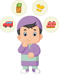 a Muslim boy was confused about choosing an idea for an Eid gift