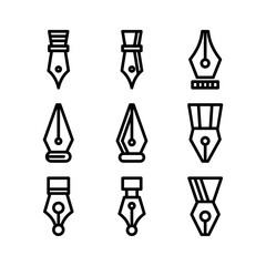 fountain pen icon or logo isolated sign symbol vector illustration - high quality black style vector icons
