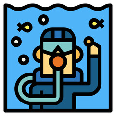 feed fish filled outline icon style
