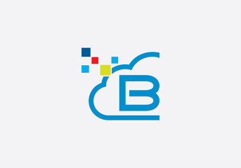 Fototapeta premium Cloud technology logo and Cloud Tech monogram Template and science and technology logo with letters