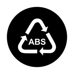 Plastic symbol, ecology recycling sign isolated on white background. Package waste icon