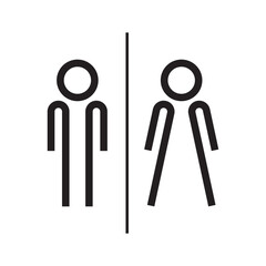Man and woman icon, Toilet and bathroom sign, Simple line design, Vector illustration