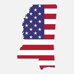 Obraz premium Mississippi map shape, united states of america. Flat concept icon symbol vector illustration