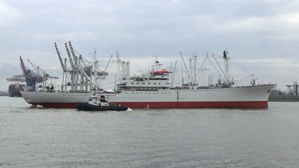 Cargo Ship in Port of Hamburg