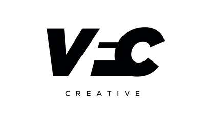 VFC letters negative space logo design. creative typography monogram vector