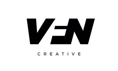 VFN letters negative space logo design. creative typography monogram vector