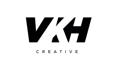 VKH letters negative space logo design. creative typography monogram vector